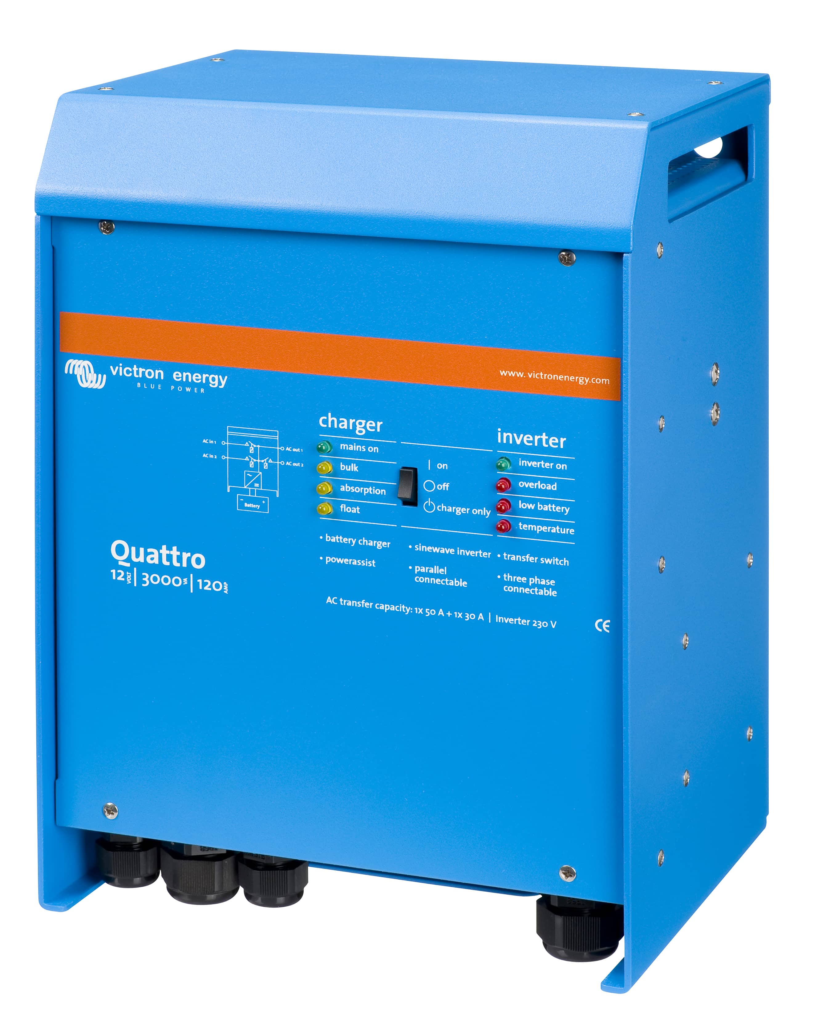 Quattro 12V 3000VA 120A 230VAC (left) thumbnail