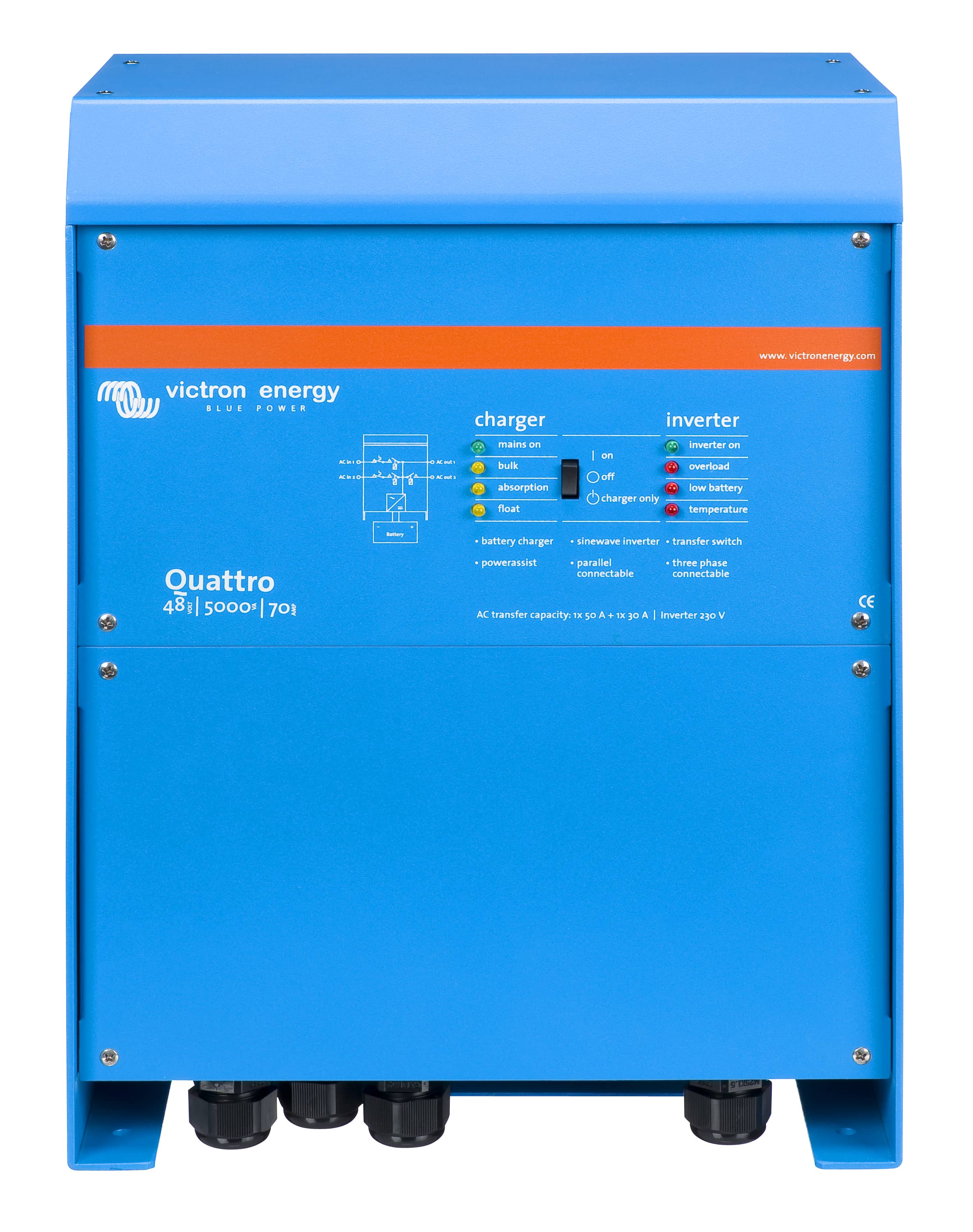 Quattro 48V 5000VA 70-50A 230 VAC (front) thumbnail