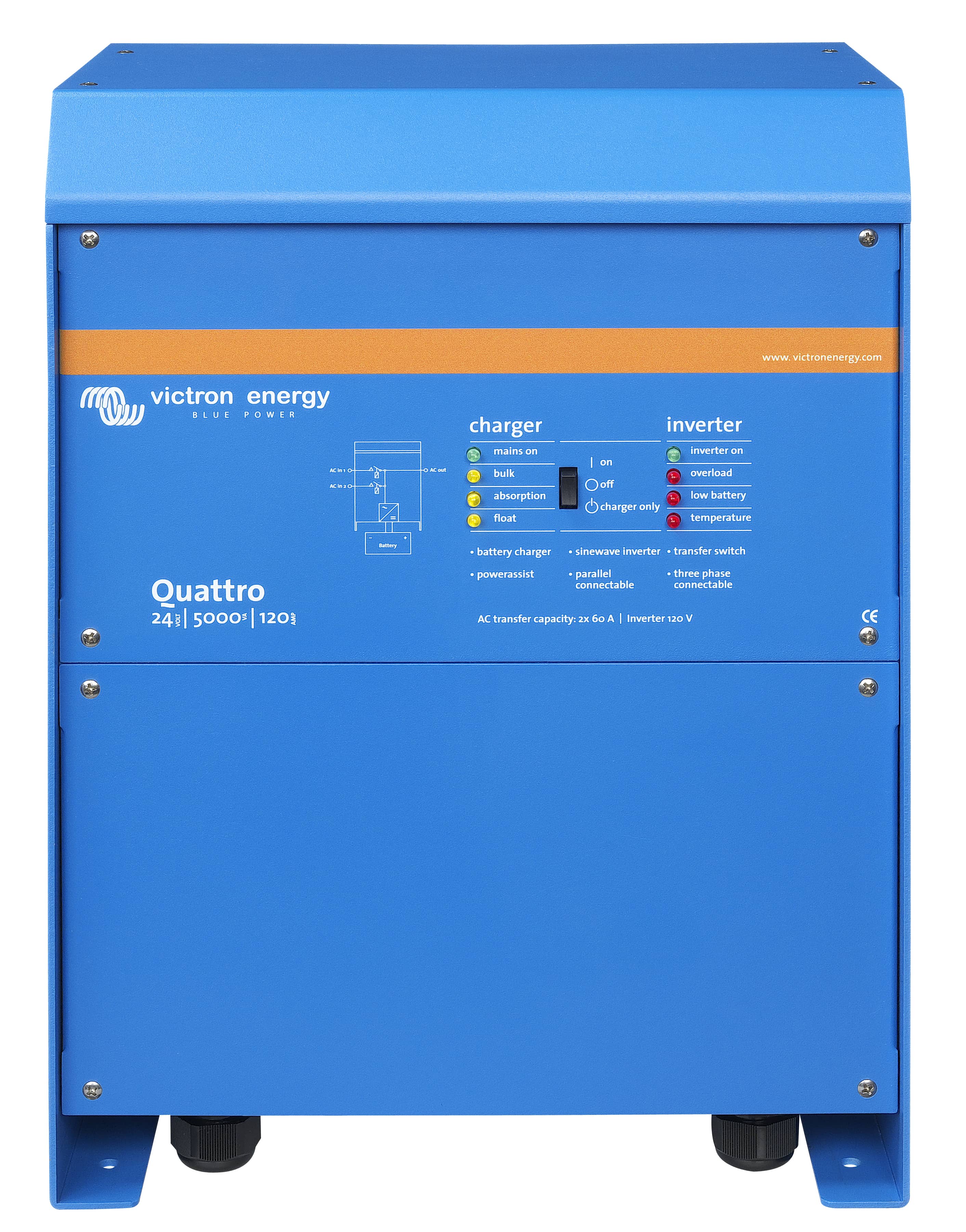 Quattro 24V 5000VA 120A 120 VAC (front) thumbnail